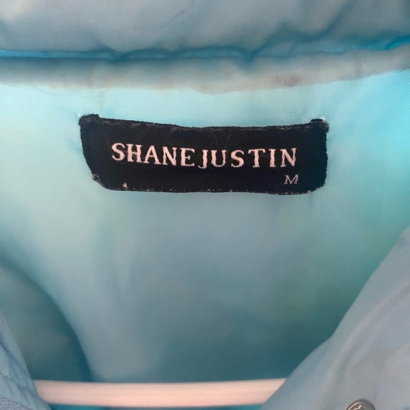 Shane Justin Blue Puffer Jacket Euc - Picture 5 of 5